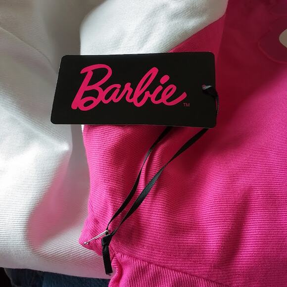 Barbie BoxLunch Racing Jacket Pink Checkered 2X 2023 Mattel NWT - Picture 8 of 9